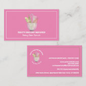 Carte De Visite Cuisine rose Bois Rustique Boulangerie maison fait (Devant / Derrière)