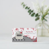 Carte De Visite Cuisine rouge Retro Stove Traiteur / Chef (Debout devant)