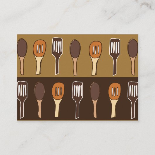 Carte De Visite Cuisine Spatula colorée Restaurant Restauration (Devant)