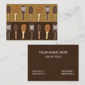 Carte De Visite Cuisine Spatula colorée Restaurant Restauration (Devant / Derrière)