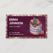 Carte De Visite Cuisine sur mesure framboise Anniversaire pâtisser (Devant)