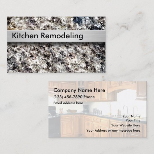 Carte De Visite Cuisine transformant Backgound en pierre (Devant / Derrière)