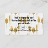 Carte De Visite Cuisine ustensiles chef restauration visite du res (Dos)