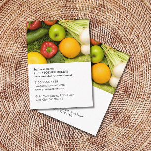 Carte De Visite Cuisine végétale unique moderne Chef personnel nut