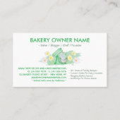 Carte De Visite Cuisine verte Ustensiles boulangerie boulangerie b (Dos)