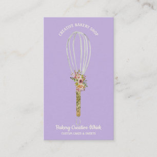 Carte De Visite Cuisine Whisk logo pâtisserie violet