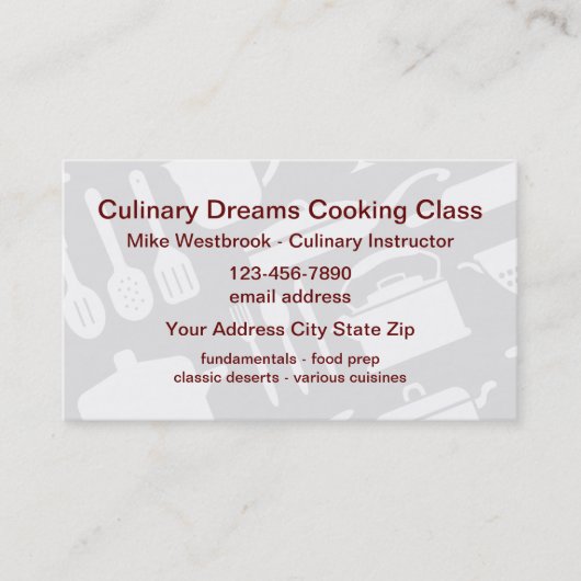 Carte De Visite Cuisines culinaires (Devant)