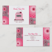 Carte De Visite Cuisinier chef cuisinier à fleurs et points roses  (Devant / Derrière)