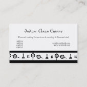 Carte De Visite Cuisinier culinaire de restauration de chef de fer (Dos)