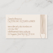 Carte De Visite Cuisinier de restaurant Fourchette Rose Beige (Dos)