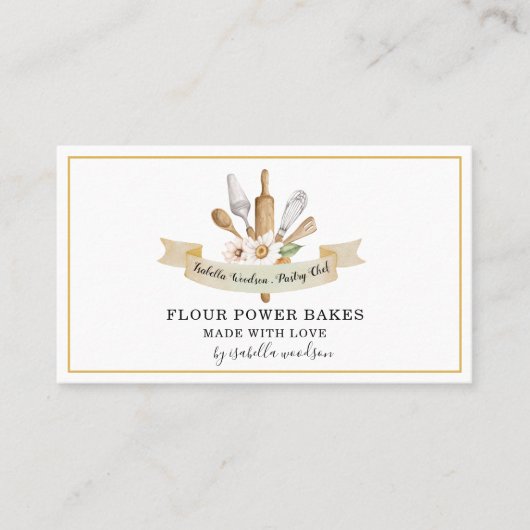 Carte De Visite Cuisinier pâtissier Outils Ustensiles (Devant)