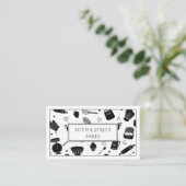 Carte De Visite Cuisinier pâtissier Whimsical Cuisinier Ustensiles (Debout devant)