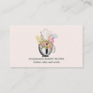 Carte De Visite Cuisinier personnel de boulangerie rose Traiteur