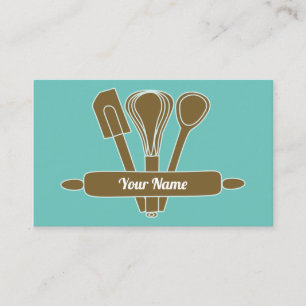 Carte De Visite Cuisinier traiteur sur mesure turquoise v1