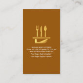 Carte De Visite Cuisinière créative Tuxedo Apron Servant Plate Cut (Dos)