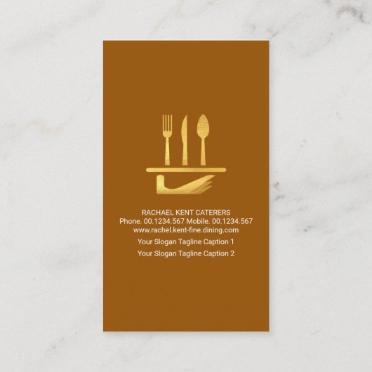 Carte De Visite Cuisinière créative Tuxedo Apron Servant Plate Cut (Dos)