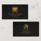 Carte De Visite Cuisinière d'or Grunge Gris Exquise (Devant / Derrière)