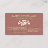 Carte De Visite Cuisinière pâtissière à fleurs vertes (Dos)