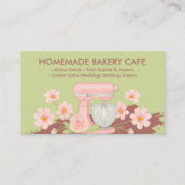 Carte De Visite Cuisinière pâtissière à fleurs vertes (Devant)