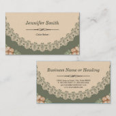 Carte De Visite Cuisinière - Vintage Chic Floral (Devant / Derrière)