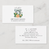 Carte De Visite Cuisson à l'aquarelle florale Outils boulangerie b (Devant / Derrière)