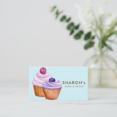 Carte De Visite Cuisson Bleu Rose Bleu Bake Baker (Debout devant)