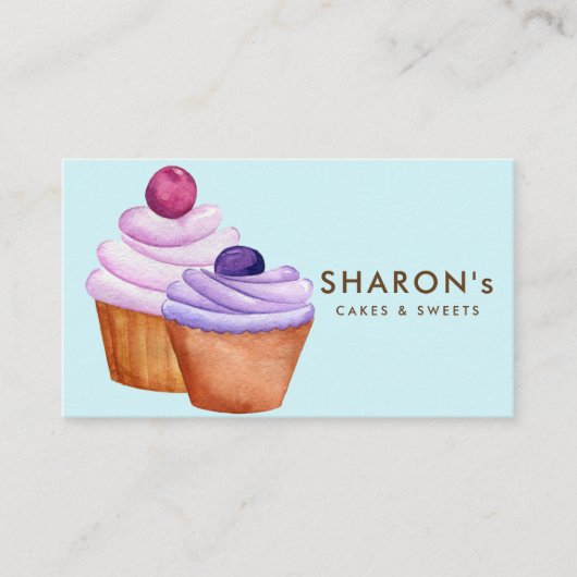 Carte De Visite Cuisson Bleu Rose Bleu Bake Baker (Devant)