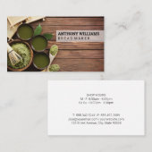 Carte De Visite Cuisson | Chef | Bois | Ustensiles (Devant / Derrière)