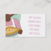 Carte De Visite Cuisson de boulangerie de tarte de femme (Dos)