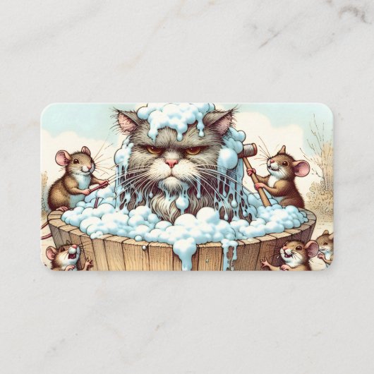 Carte De Visite Cuisson de chat avec souris (Devant)