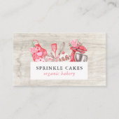 Carte De Visite Cuisson et Cuisine à l'aquarelle Baker Business (Devant)