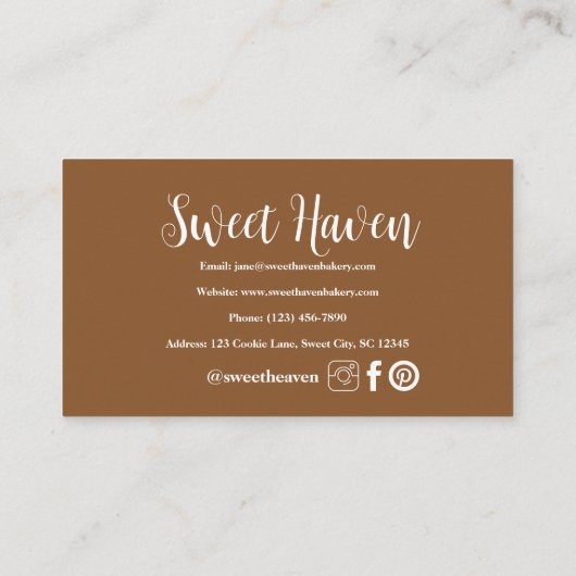 Carte De Visite Cuisson rustique (Dos)