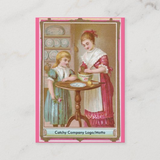 Carte De Visite Cuisson victorienne de mère et de fille (Devant)