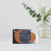 Carte De Visite Cuivre Abstrait Et Or Moderne Géométrique (Debout devant)