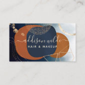 Carte De Visite Cuivre Abstrait Et Or Moderne Géométrique (Devant)