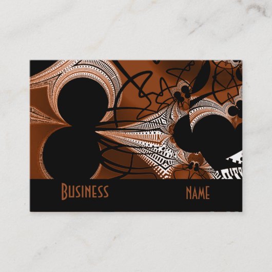 Carte de visite cuivre abstrait marron noir 2 (Devant)