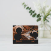Carte de visite Cuivre Abstrait Noir Brown 2 (Debout devant)