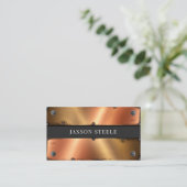 Carte De Visite Cuivre et noir industriel convoité (Debout devant)