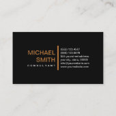Carte De Visite Cuivre moderne élégant noir clair (Dos)