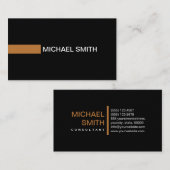 Carte De Visite Cuivre moderne élégant noir clair (Devant / Derrière)