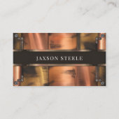 Carte De Visite Cuivre rustique et acier Rivalisé (Devant)