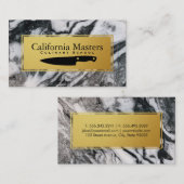 Carte De Visite Culinaire | Chef exécutif | Découpe en or marbré (Devant / Derrière)