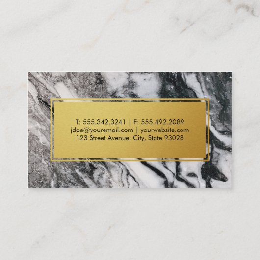 Carte De Visite Culinaire | Chef exécutif | Découpe en or marbré (Dos)