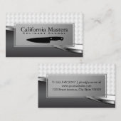 Carte De Visite Culinaire | Chef exécutif Knife | Tissage métalliq (Devant / Derrière)