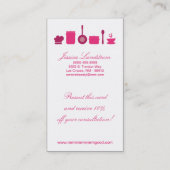 Carte de visite culinaire de restauration de (Dos)