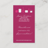 Carte de visite culinaire de restauration de (Dos)