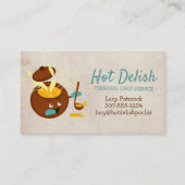 Carte de visite culinaire de rétro de soupe de pot (Devant)