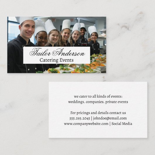 Carte De Visite Culinary Chef Catering Staff (Devant / Derrière)