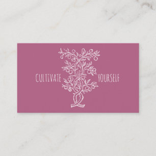 Carte De Visite Cultiver Vous-même Entwin Branche Rose Madder