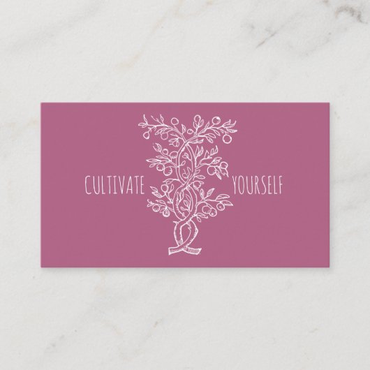 Carte De Visite Cultiver Vous-même Entwin Branche Rose Madder (Devant)